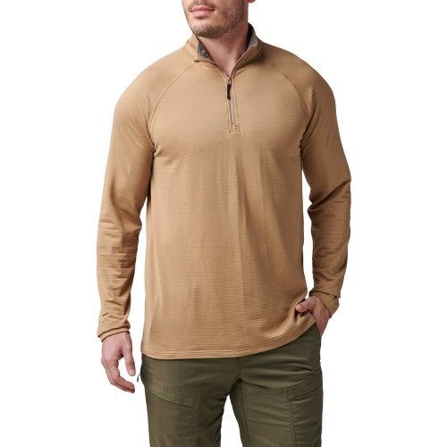 5.11 Stratos 1/4 Zip Trja Coyote i gruppen Klder / Lngrmade trjor hos Wizeguy Sweden AB (511-top-0004x-R)