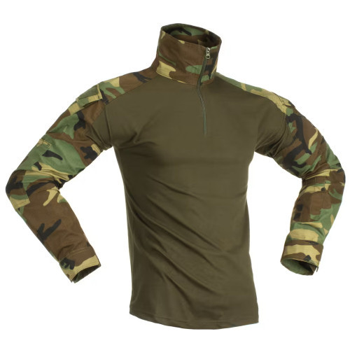 Invader Gear Combat Shirt Woodland Camo i gruppen Klder / Combat Shirt hos Wizeguy Sweden AB (inv-top-00008-R)