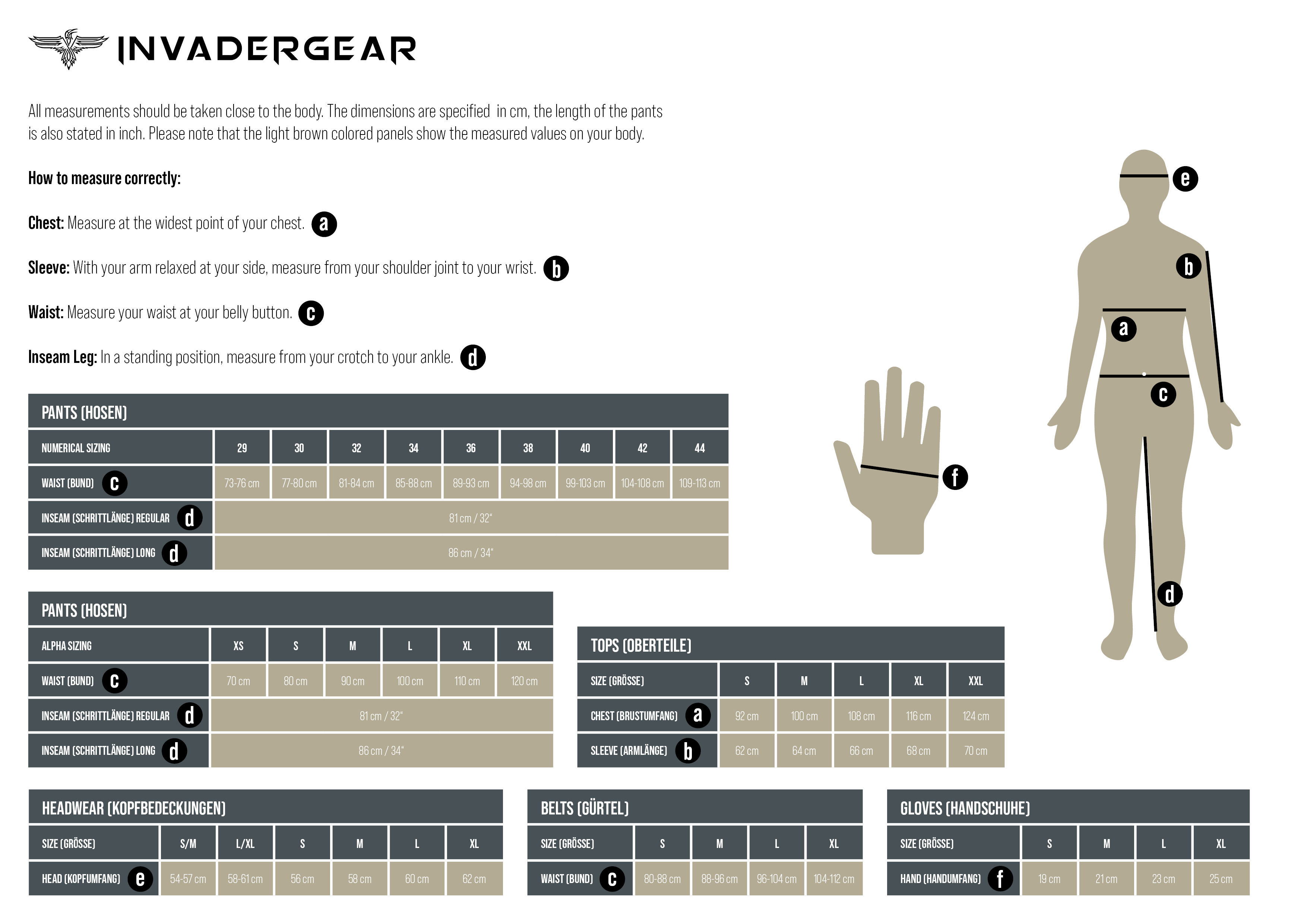 Invadergear Storlek Guide